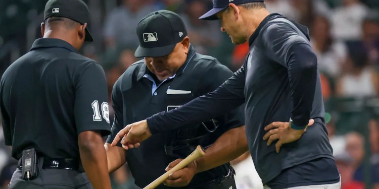 Astros' Taylor Trammell has bat confiscated after Yankees manager Aaron Boone questioned if it was legal Astros' Taylor Trammell has bat confiscated after Yankees manager Aaron Boone questioned if it was legal