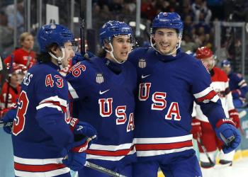 Dylan Larkin, Team USA Defeat Denmark 6-3 Dylan Larkin, Team USA Defeat Denmark 6-3