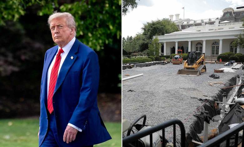 New photographs show the latest as the White House Garden are full of bulldozed, expressed as part of President Donald Trump New photographs show the latest as the White House Garden are full of bulldozed, expressed as part of President Donald Trump