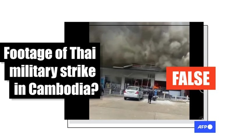 Clip showed Thai shop with a rocket strike, not ‘Cambodian soldiers’ positions Clip showed Thai shop with a rocket strike, not ‘Cambodian soldiers’ positions