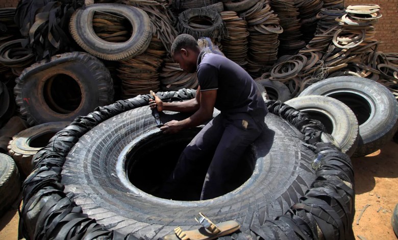 As traveling is difficult in South Sudan, some scholars offer cheap feet made of rubber tires As traveling is difficult in South Sudan, some scholars offer cheap feet made of rubber tires