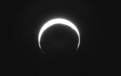No, this isn't a solar eclipse. It's an image of Mars, captured by NASA's asteroid-bound Psyche probe No, this isn't a solar eclipse. It's an image of Mars, captured by NASA's asteroid-bound Psyche probe