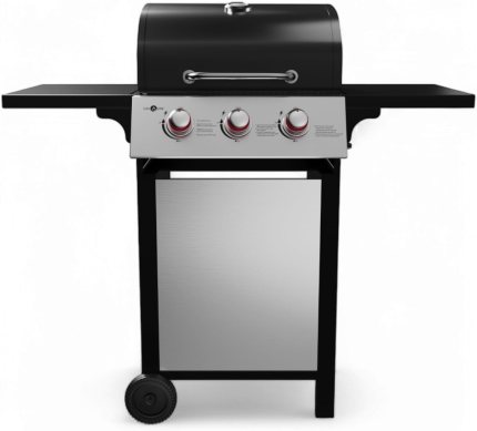 GasOne GP-1030S One 3 Burner Stainless Steel– Outdoor Cabinet Style with Wheels-High-Temperature Paint Coating Gas BBQ Grill – Elegant and Luxurious Design, Black GasOne GP-1030S One 3 Burner Stainless Steel– Outdoor Cabinet Style with Wheels-High-Temperature Paint Coating Gas BBQ Grill – Elegant and Luxurious Design, Black