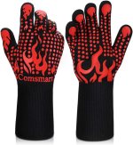 Comsmart BBQ Gloves, 1472 Degree F Heat Resistant Grilling Gloves Silicone Non-Slip Oven Gloves Long Kitchen Gloves for Barbecue, Cooking, Baking, Cutting Comsmart BBQ Gloves, 1472 Degree F Heat Resistant Grilling Gloves Silicone Non-Slip Oven Gloves Long Kitchen Gloves for Barbecue, Cooking, Baking, Cutting