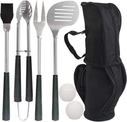 POLIGO 7PCS Golf-Club Style BBQ Tools Set Grilling Tools with Rubber Handle – Stainless Steel Grill Accessories for Outdoor Grill Set Premium Grill Utensils Set Christmas Birthday Gifts for Men Dad POLIGO 7PCS Golf-Club Style BBQ Tools Set Grilling Tools with Rubber Handle – Stainless Steel Grill Accessories for Outdoor Grill Set Premium Grill Utensils Set Christmas Birthday Gifts for Men Dad