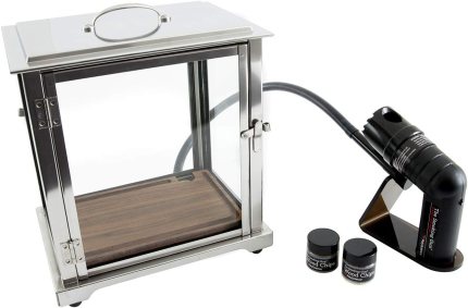 Crafthouse by Fortessa Professional Barware by Charles Joly, Smoking Box for Drinks and Food with Handheld Smoker and 4 oz. of Wood Chips, Stainless Steel and Glass, Clear/Black Crafthouse by Fortessa Professional Barware by Charles Joly, Smoking Box for Drinks and Food with Handheld Smoker and 4 oz. of Wood Chips, Stainless Steel and Glass, Clear/Black