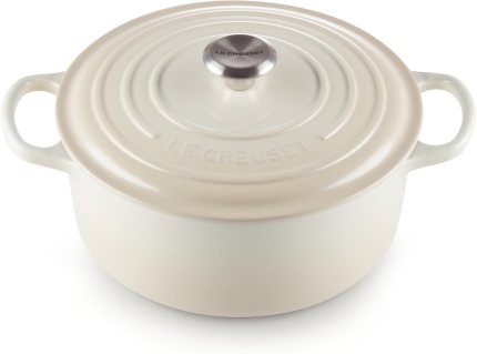 Le Creuset Enameled Cast Iron Signature Round Dutch Oven, 5.5 qt., Meringue Le Creuset Enameled Cast Iron Signature Round Dutch Oven, 5.5 qt., Meringue