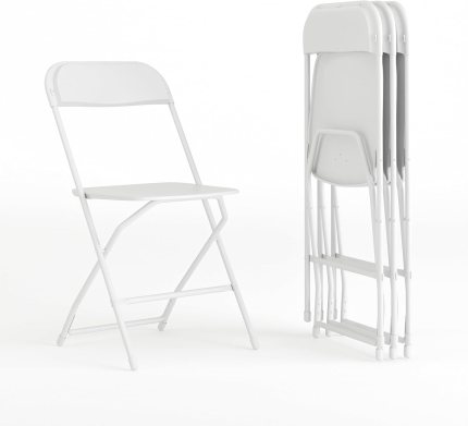 Flash Furniture Hercules Series Plastic Folding Chair – White – 4 Pack 650LB Weight Capacity Comfortable Event Chair-Lightweight Folding Chair Flash Furniture Hercules Series Plastic Folding Chair – White – 4 Pack 650LB Weight Capacity Comfortable Event Chair-Lightweight Folding Chair