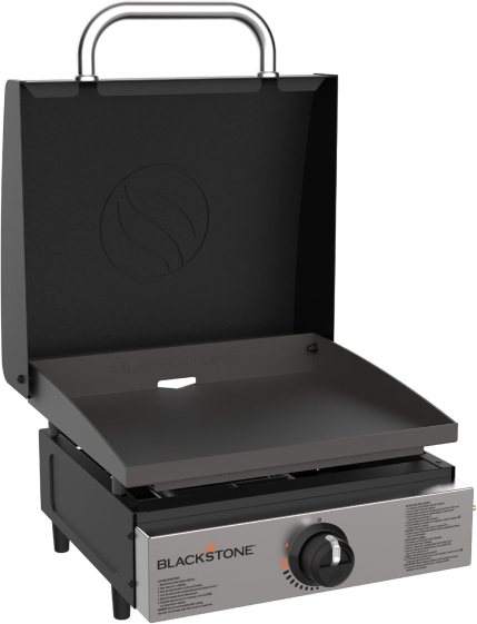 Blackstone 1814 Stainless Steel Propane Gas Portable, Flat Top Griddle Frill Station for Kitchen, Camping, Outdoor, Tailgating, Tabletop, Countertop – Heavy Duty & 12, 000 BTUs, 17 Inch, Black Blackstone 1814 Stainless Steel Propane Gas Portable, Flat Top Griddle Frill Station for Kitchen, Camping, Outdoor, Tailgating, Tabletop, Countertop – Heavy Duty & 12, 000 BTUs, 17 Inch, Black