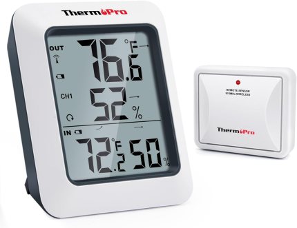 ThermoPro TP60 Digital Hygrometer Outdoor Thermometer Wireless Temperature and Humidity Gauge Monitor Room Thermometer with 500ft/150m Range Humidity Meter ThermoPro TP60 Digital Hygrometer Outdoor Thermometer Wireless Temperature and Humidity Gauge Monitor Room Thermometer with 500ft/150m Range Humidity Meter
