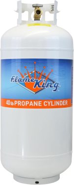 Flame King YSN401a 40 Pound Steel Propane Tank Cylinder with Overflow Protection Device Valve,White Flame King YSN401a 40 Pound Steel Propane Tank Cylinder with Overflow Protection Device Valve,White
