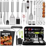 34Pcs Grill Accessories Grilling Gifts for Men, 16 Inches Heavy Duty BBQ Accessories, Stainless Steel Grill Tools with Thermometer, Grill Mats for Backyard, BBQ Set for Men Women 34Pcs Grill Accessories Grilling Gifts for Men, 16 Inches Heavy Duty BBQ Accessories, Stainless Steel Grill Tools with Thermometer, Grill Mats for Backyard, BBQ Set for Men Women