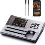Wireless Meat Thermometer 2 Probes, Bluetooth Smart Meat Thermometer Digital Wireless Remote Tracking and Real-Time Readings, Standalone Base & Thinnest Probe, iOS and Android, for Grill, BBQ, Smoker Wireless Meat Thermometer 2 Probes, Bluetooth Smart Meat Thermometer Digital Wireless Remote Tracking and Real-Time Readings, Standalone Base & Thinnest Probe, iOS and Android, for Grill, BBQ, Smoker