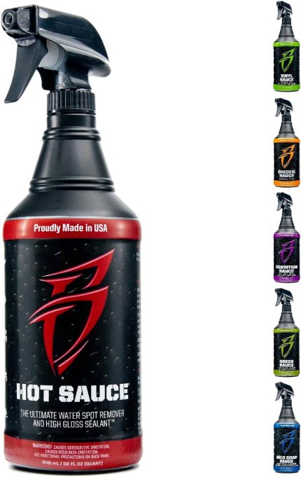 Boat Bling Hot Sauce Premium Hard Water Spot Remover w/High-Gloss Wax Sealants, 32 oz. Boat Bling Hot Sauce Premium Hard Water Spot Remover w/High-Gloss Wax Sealants, 32 oz.
