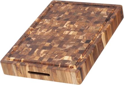 Teakhaus Butcher Block – Extra Thick Teak Wood Cutting Board for Big Roasts and Everyday Use – 20x14x2.5in – FSC Certified Teakhaus Butcher Block – Extra Thick Teak Wood Cutting Board for Big Roasts and Everyday Use – 20x14x2.5in – FSC Certified