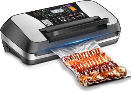 95kpa Vacuum Sealer Machine, Commercial Full Automatic Food Sealer, Food Vacuum Sealing Machine with Cutter, 10 Pre-cut Bags & Bag Rolls and Accessory Hose, Fully Starter Kits, Black 95kpa Vacuum Sealer Machine, Commercial Full Automatic Food Sealer, Food Vacuum Sealing Machine with Cutter, 10 Pre-cut Bags & Bag Rolls and Accessory Hose, Fully Starter Kits, Black