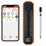 Wireless Meat Thermometer – Digital Cooking Thermometer with Wireless Probe – 500Ft Remote Range Food Thermometer – with iOS & Android Read App -Preprogrammed Temperatures for BBQ, Oven, Grill Wireless Meat Thermometer – Digital Cooking Thermometer with Wireless Probe – 500Ft Remote Range Food Thermometer – with iOS & Android Read App -Preprogrammed Temperatures for BBQ, Oven, Grill