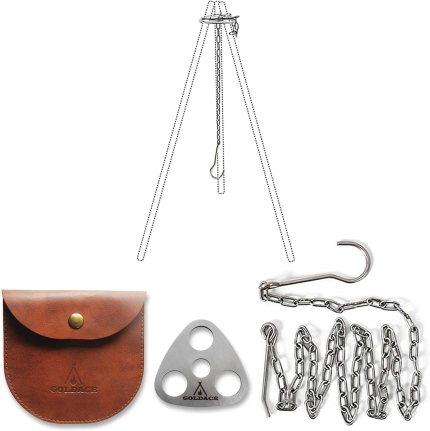 Stainless Steel Camping Gear and Equipment – Campfire Cooking Accessories Set – Radiate Portable Round Cookware – Dutch Oven Camping Cookware – Outdoor Camp Tripod Cooking, Silver Stainless Steel Camping Gear and Equipment – Campfire Cooking Accessories Set – Radiate Portable Round Cookware – Dutch Oven Camping Cookware – Outdoor Camp Tripod Cooking, Silver