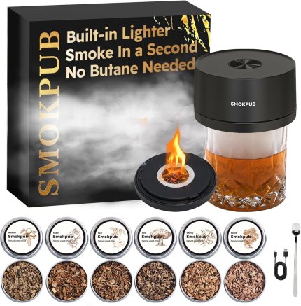 Electric Whiskey Smoker Kit Built-in Lighter, No Butane Needed, Rechargeable Cocktail Smoker Kit with 6 Wood Chips, Old Fashioned Drink Smoker Kit, Bourbon Whiskey Gifts for Men,Dad,Husband Electric Whiskey Smoker Kit Built-in Lighter, No Butane Needed, Rechargeable Cocktail Smoker Kit with 6 Wood Chips, Old Fashioned Drink Smoker Kit, Bourbon Whiskey Gifts for Men,Dad,Husband