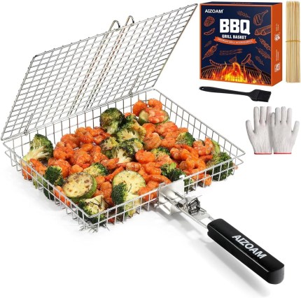 Grill Basket – Grill Baskets for Outdoor Grill, Stainless Steel Large Grilling Basket w Removable Handle, Portable Fish Grilling Rack for Grill Ideal Meat Fish Vegetables Grilling Accessories Grill Basket – Grill Baskets for Outdoor Grill, Stainless Steel Large Grilling Basket w Removable Handle, Portable Fish Grilling Rack for Grill Ideal Meat Fish Vegetables Grilling Accessories