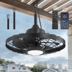 LEDIARY 20″ Outdoor Ceiling Fan with Lights,IP65 Waterproof Gazebo Hanging Fan with Remote Control Smart App, Plug in Caged Ceiling Fan with 3CCT 6-Speeds for Patio Porch Pergola(Black) LEDIARY 20″ Outdoor Ceiling Fan with Lights,IP65 Waterproof Gazebo Hanging Fan with Remote Control Smart App, Plug in Caged Ceiling Fan with 3CCT 6-Speeds for Patio Porch Pergola(Black)