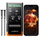 Wireless Bluetooth Smart Meat Thermometer: Standalone Base, Smart WiFi Thermometer with Sub-1G, 6 Sensors NIST Certified Accuracy, 2 Probes, for BBQ, Grill, Oven, Smoker, Rotisserie Wireless Bluetooth Smart Meat Thermometer: Standalone Base, Smart WiFi Thermometer with Sub-1G, 6 Sensors NIST Certified Accuracy, 2 Probes, for BBQ, Grill, Oven, Smoker, Rotisserie