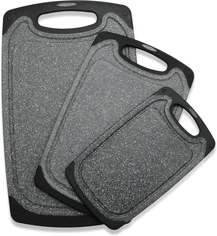Cutting Boards for Kitchen, Large-Small Cutting Board Set of 3, Dishwasher Safe, Juice Groove, Easy Grip Handle, Non-Slip Rubber Cutting Board Cutting Boards for Kitchen, Large-Small Cutting Board Set of 3, Dishwasher Safe, Juice Groove, Easy Grip Handle, Non-Slip Rubber Cutting Board