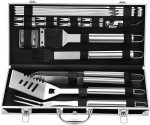 Grilljoy 22-Piece Stainless Steel BBQ Grill Tools Set with Black Aluminum Case – Premium Outdoor Cooking Accessories & Grilling Gifts for Men, Dad, BBQ Enthusiasts – Perfect Valentine’s Day Gift Grilljoy 22-Piece Stainless Steel BBQ Grill Tools Set with Black Aluminum Case – Premium Outdoor Cooking Accessories & Grilling Gifts for Men, Dad, BBQ Enthusiasts – Perfect Valentine’s Day Gift