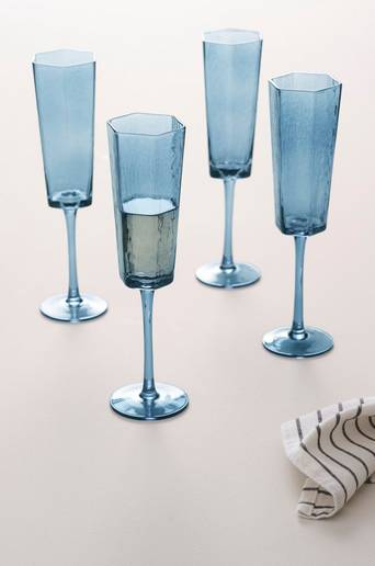 AMORY champagneglas 4-pack Blå