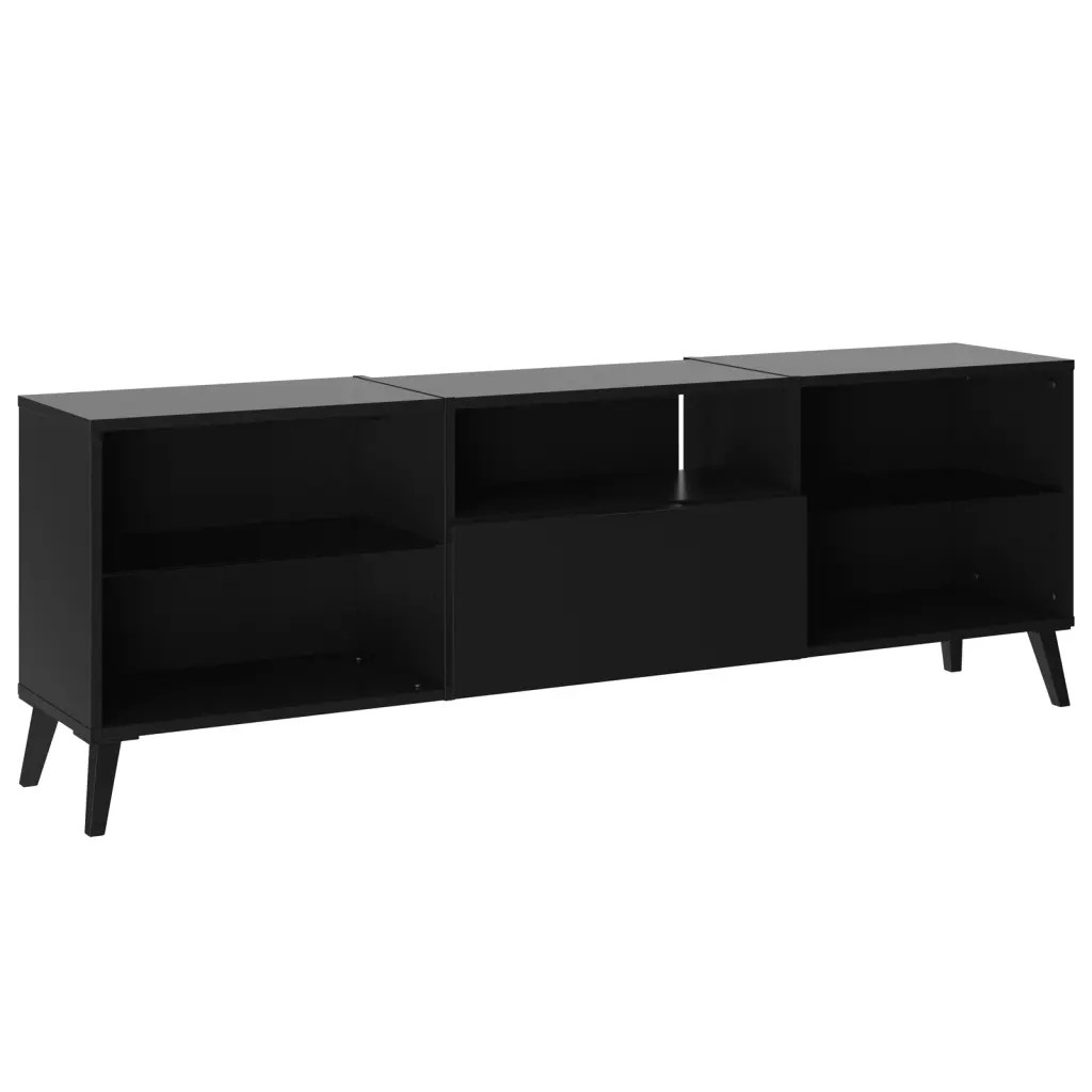 FMD Tv-bänk 153,5×31,7×52 cm svart