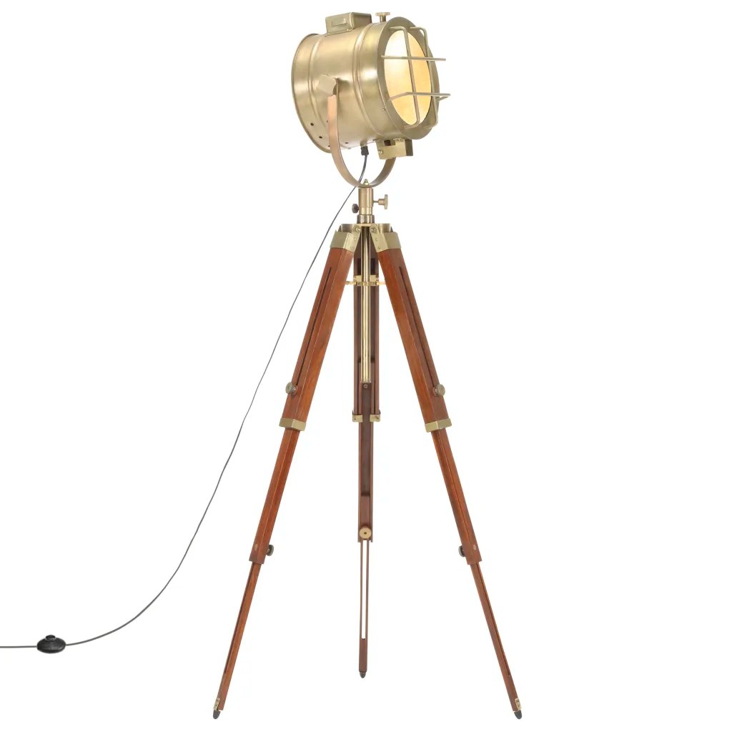 vidaXL Golvlampa massivt mangoträ 165 cm
