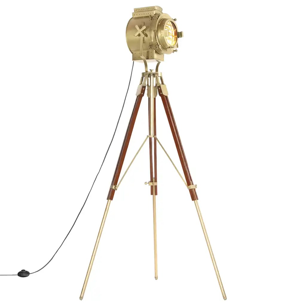 vidaXL Golvlampa massivt mangoträ 193 cm