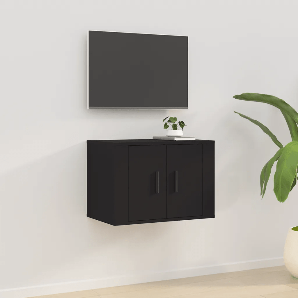 vidaXL Väggmonterad tv-bänk svart 57×34,5×40 cm