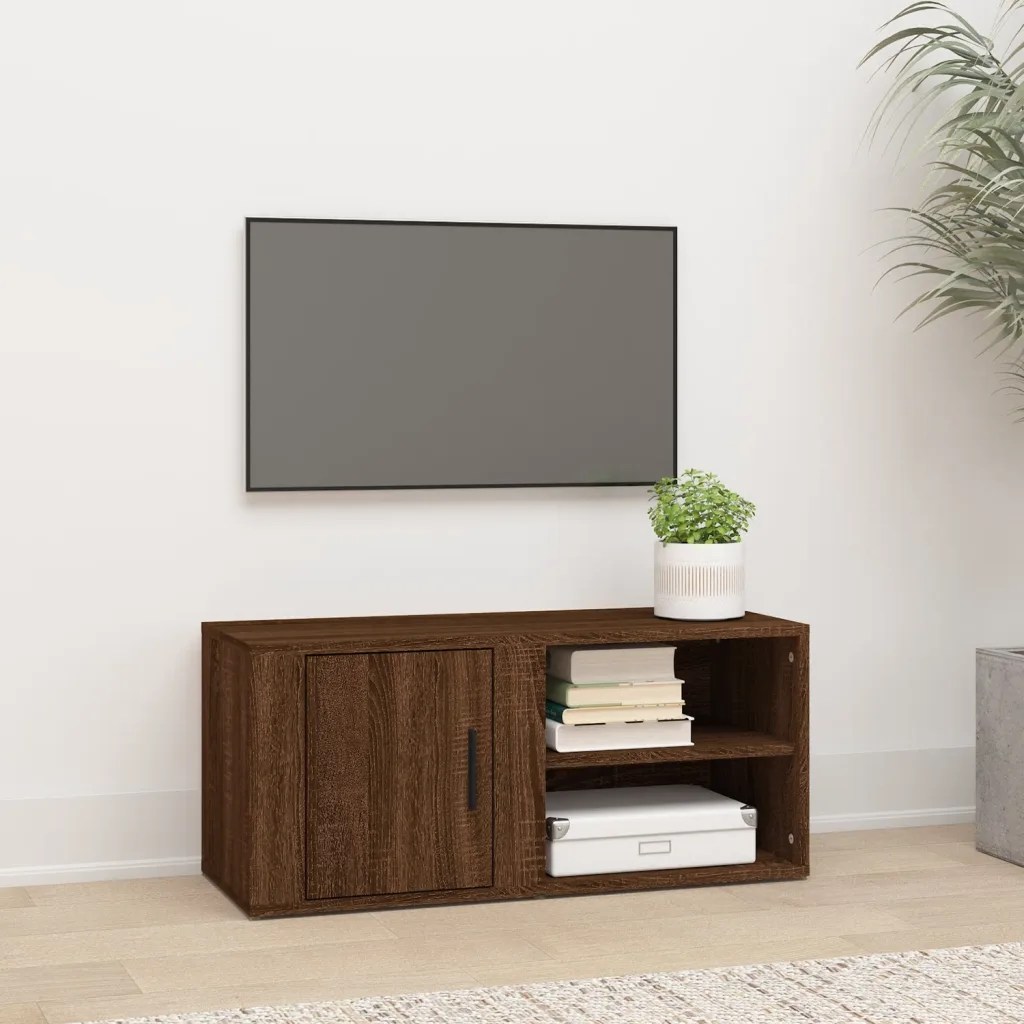 vidaXL Tv-bänk brun ek 80×31,5×36 cm konstruerat trä