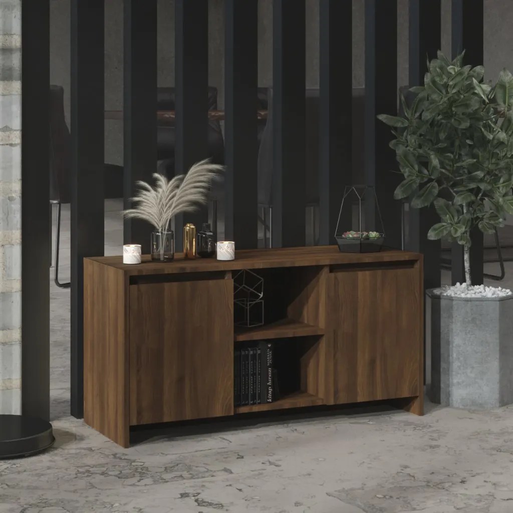 vidaXL TV-bänk brun ek 102×37,5×52,5 cm konstruerat trä