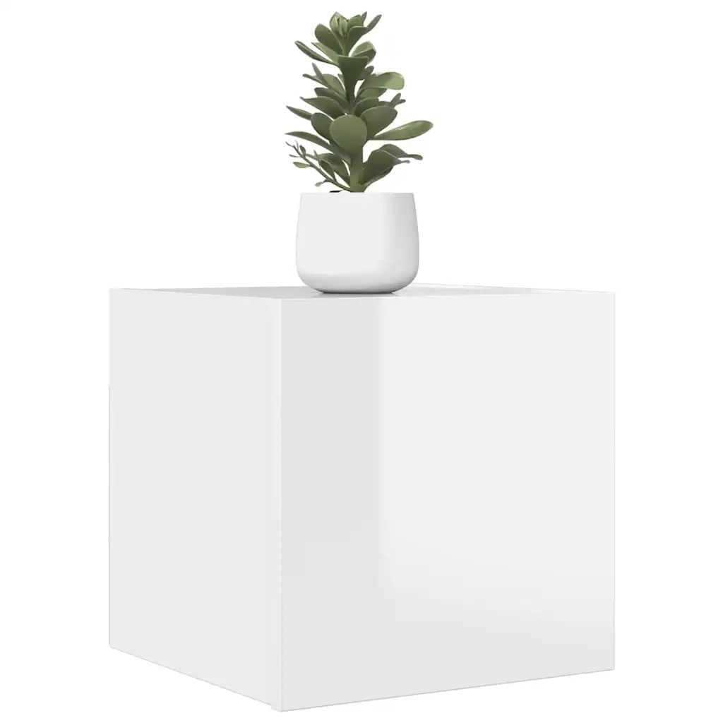 vidaXL Väggmonterad tv-bänk vit högglans 30,5x30x30 cm