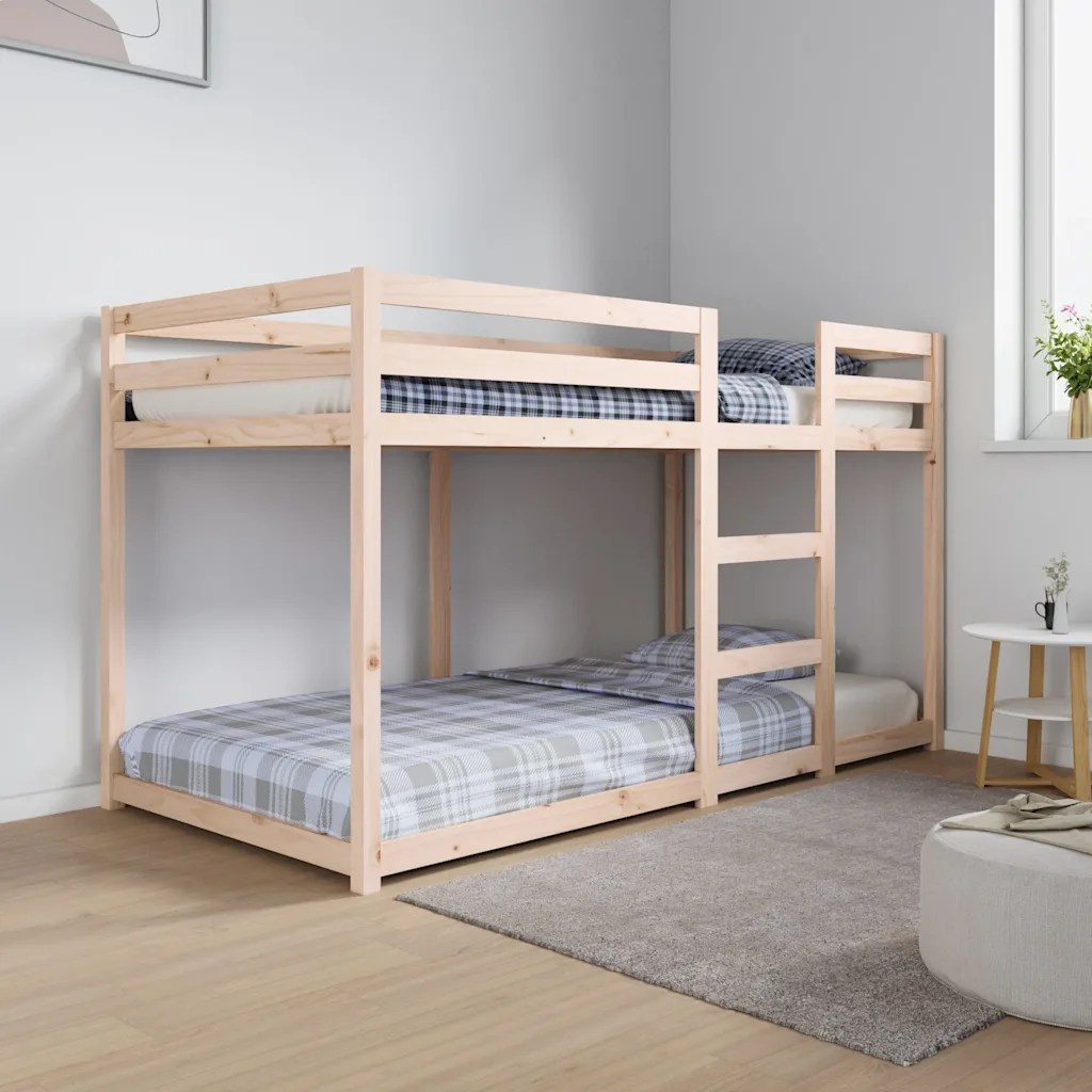 vidaXL Våningssäng utan madrass 90×190 cm massiv furu