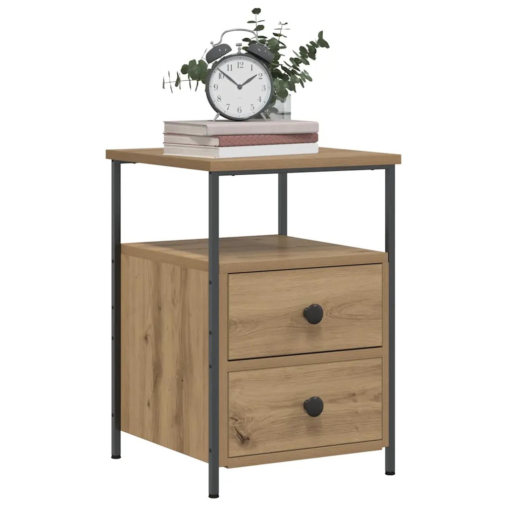 vidaXL Sängbord artisan ek 34×35,5×50 cm konstruerat trä