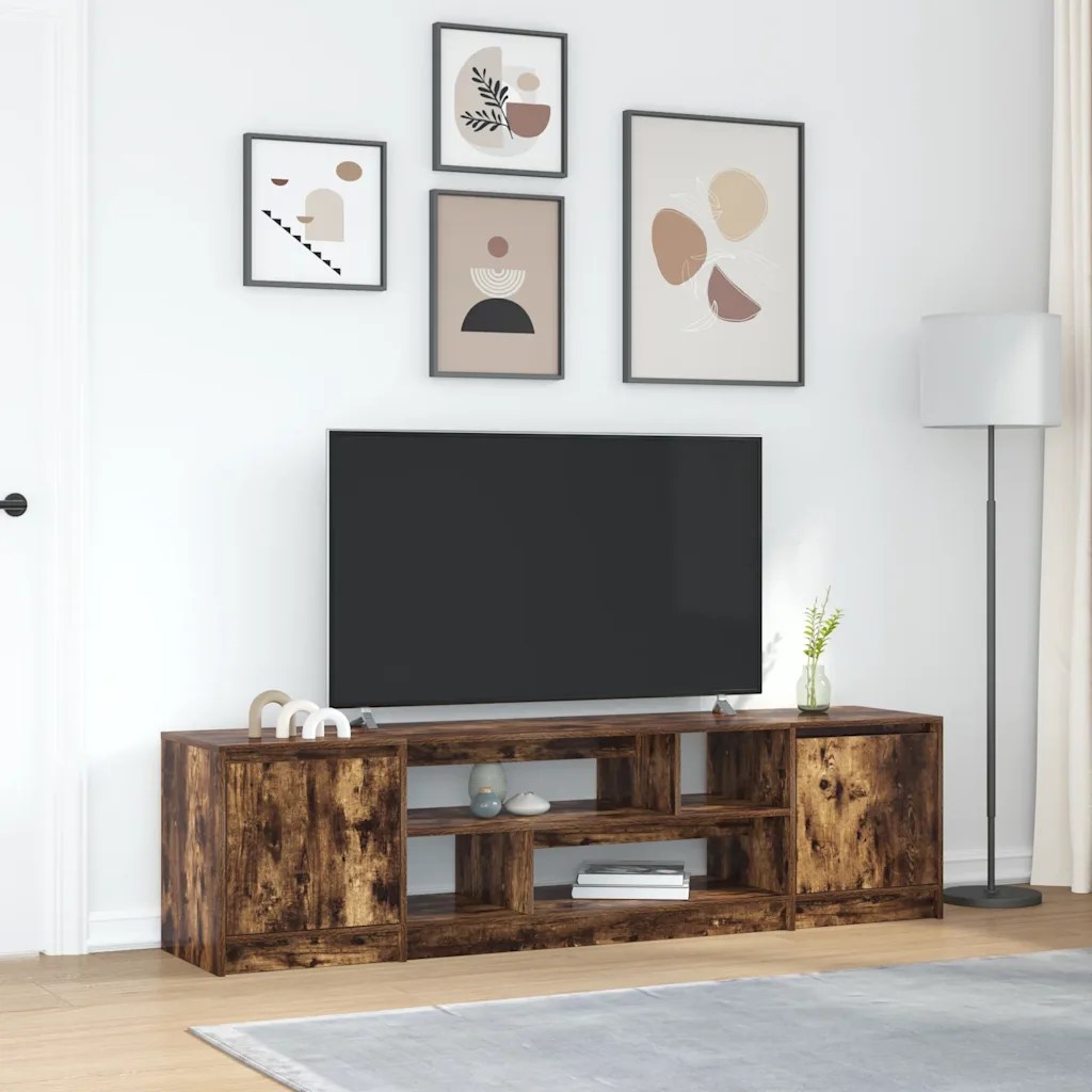 vidaXL TV-bänk rökt ek 188,5x41x50 cm konstruerat trä