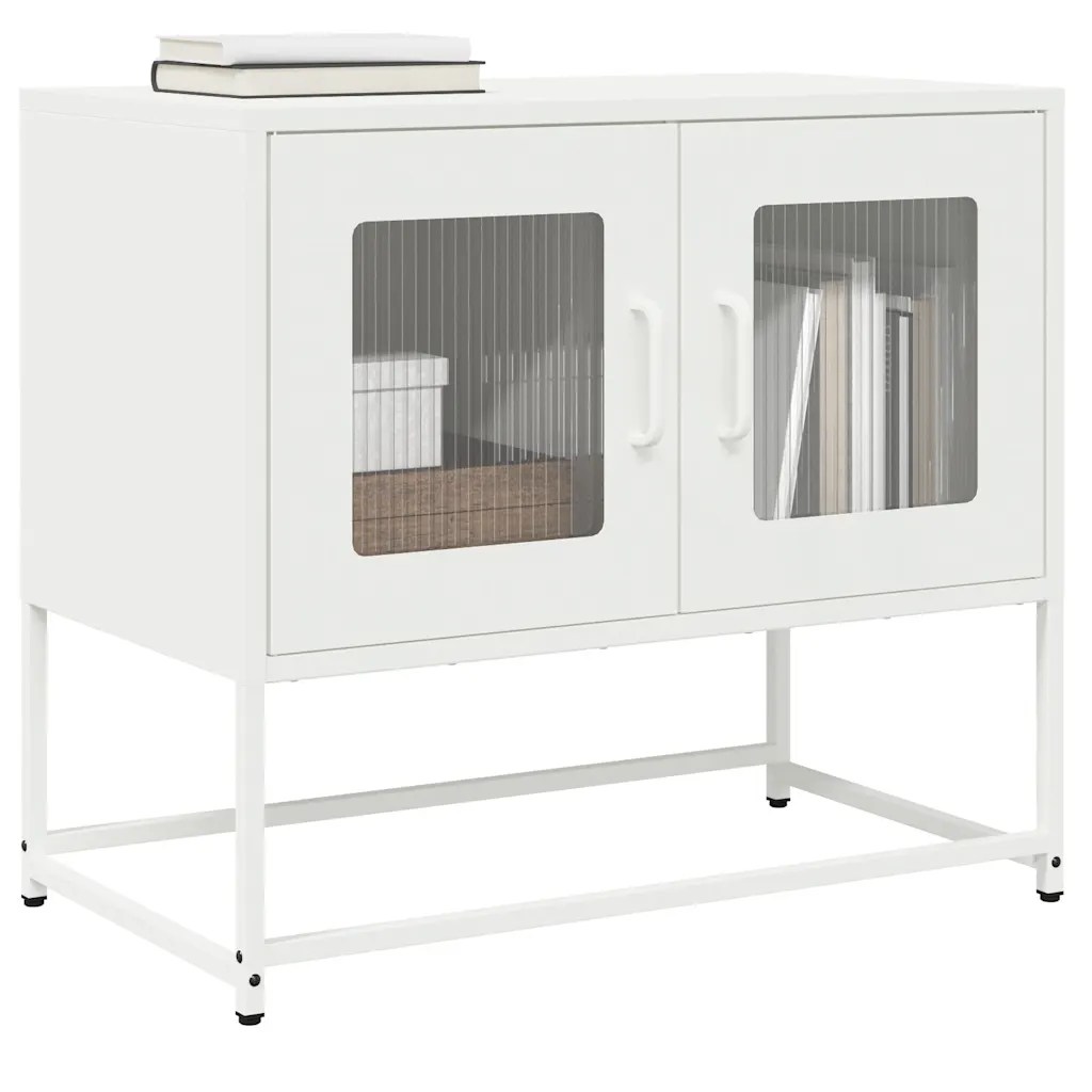 vidaXL TV-bänk vit 68x39x60,5 cm kallvalsat stål