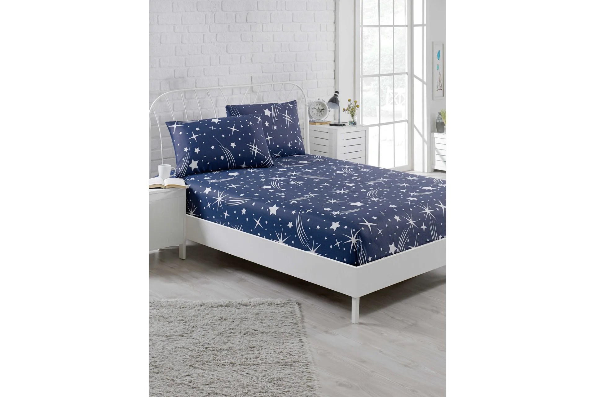 ENLORA HOME Lakan Dubbelt 160×200+Kuddfodral Mörkblå –