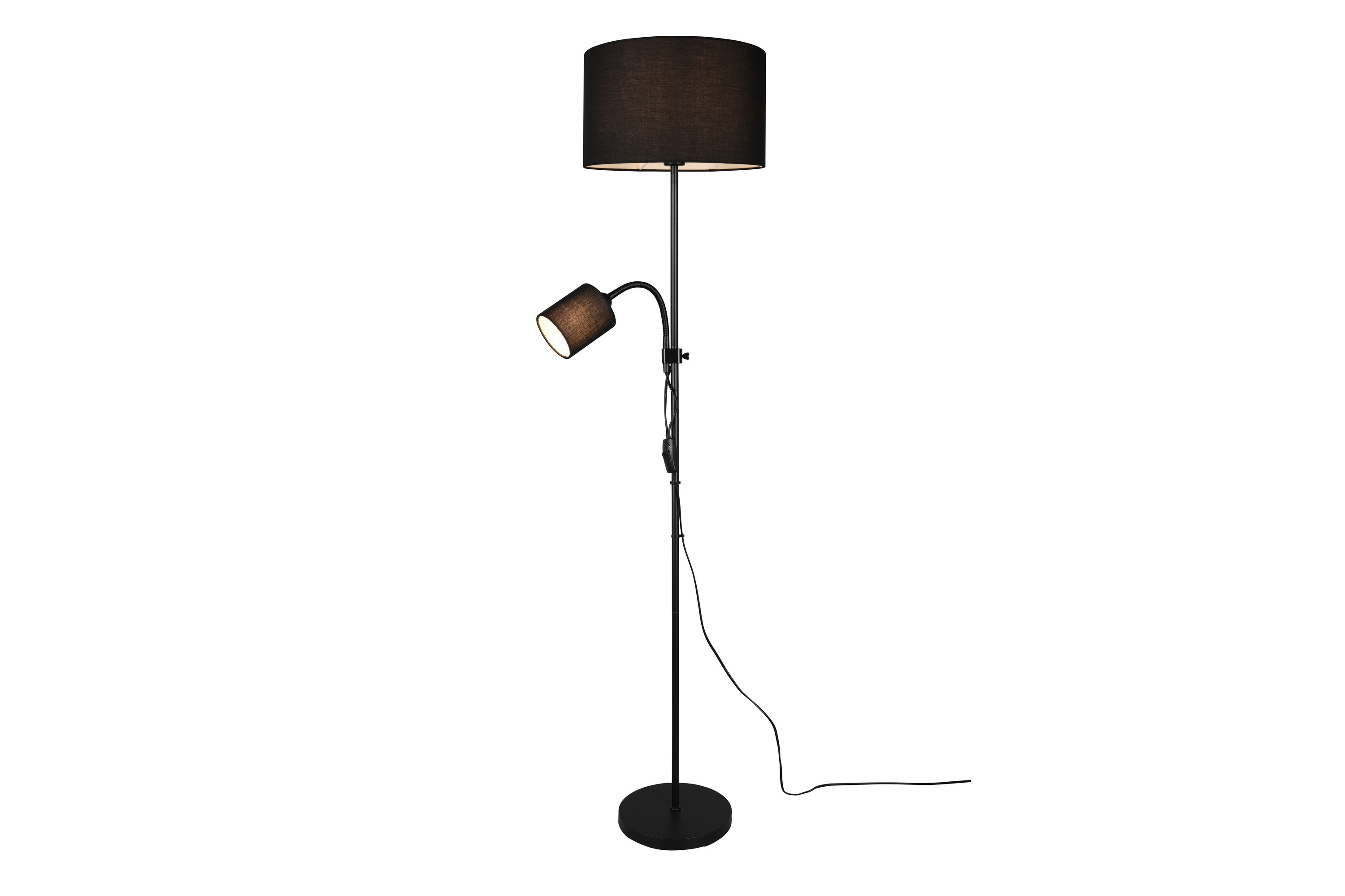 OWEN Golvlampa E27+E14 svart – Svart