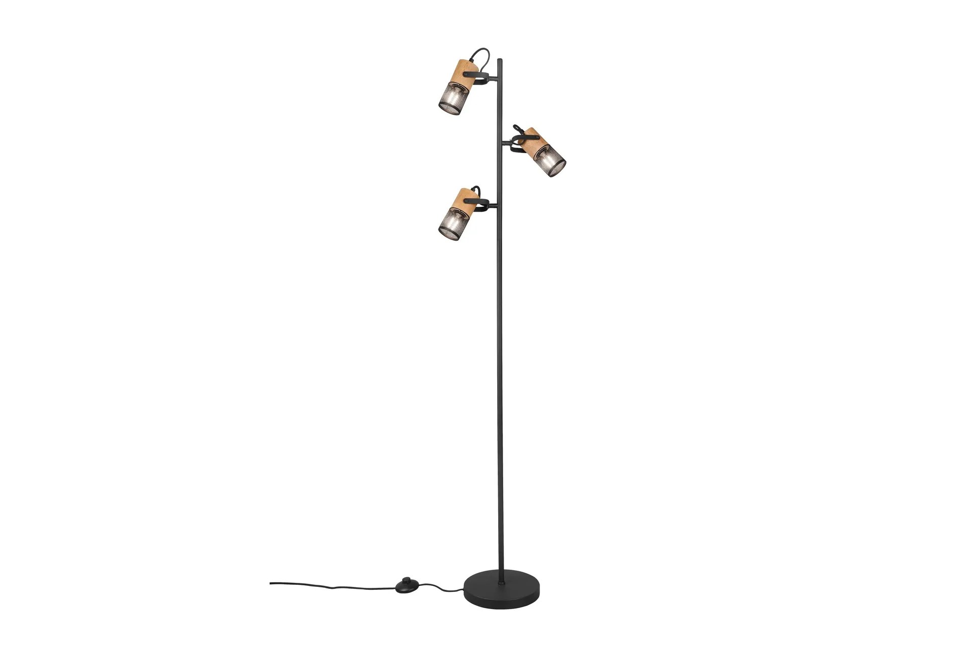 TOSH Golvlampa E27 mattsvart – Natur/Matt svart