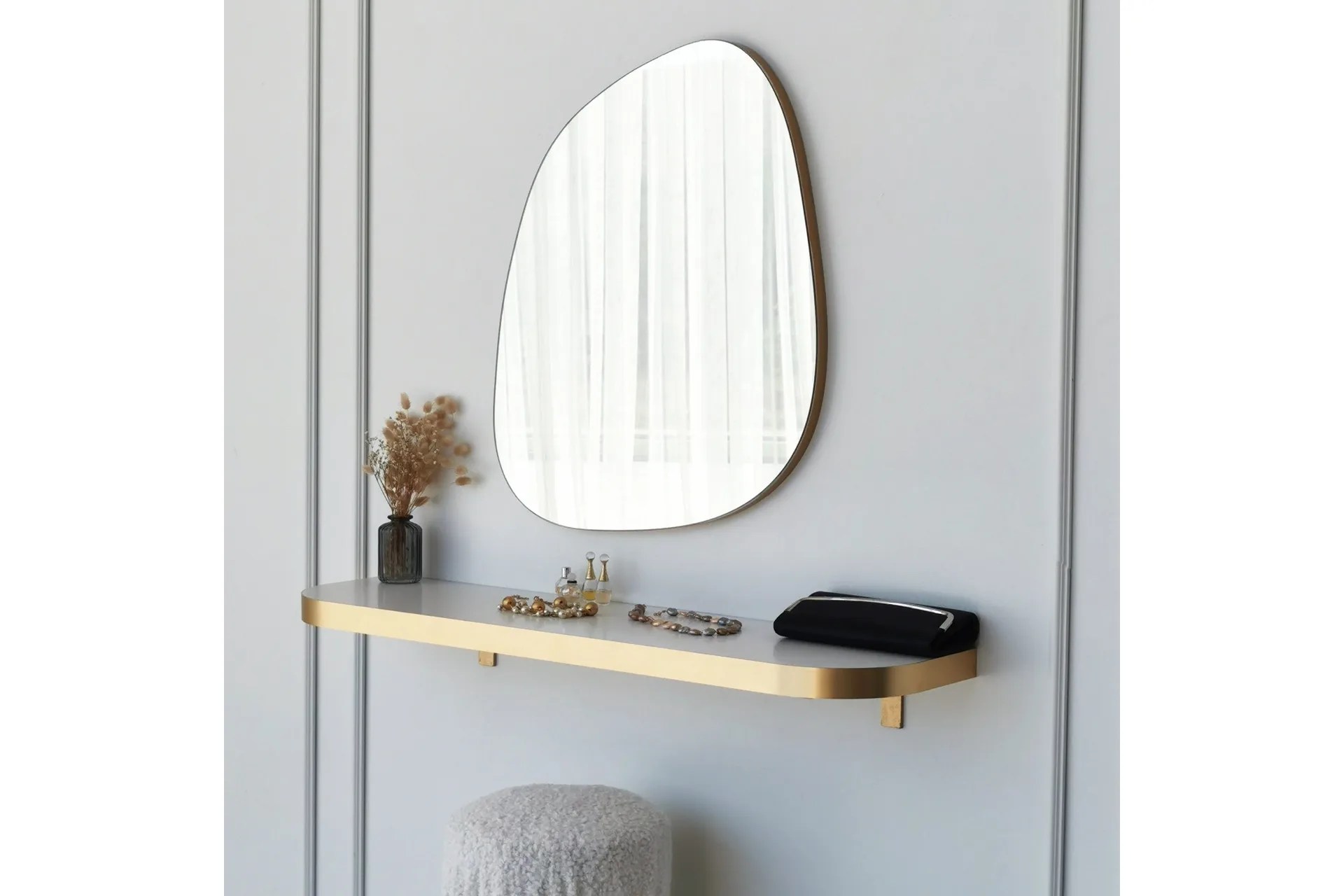 Eaglehawk Spegel 58 cm Asymmetrisk Guld –