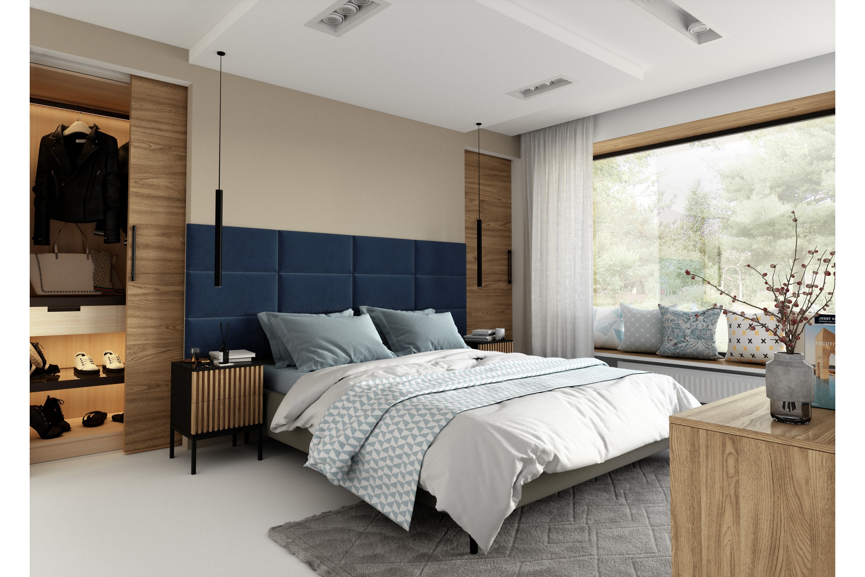 Quadratta Väggskiva 240×90 cm Blå –