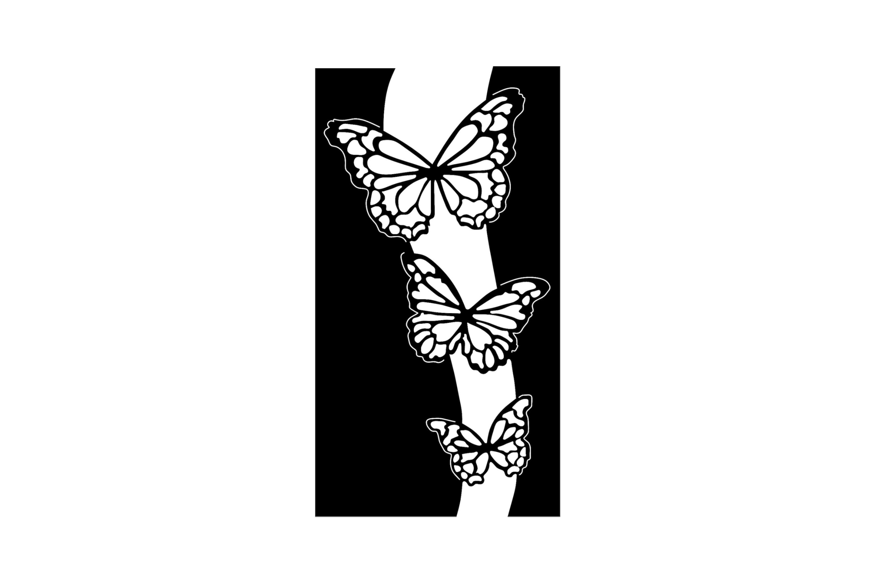 BUTTERFLY 5 Väggdekor Svart –