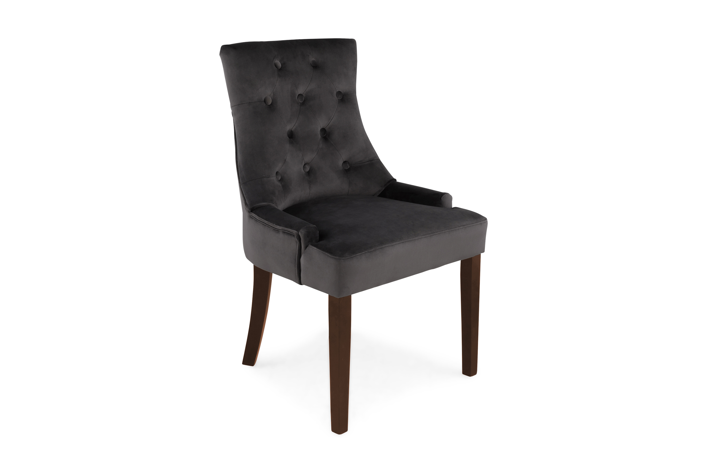 COLFAX Fåtölj Sammet Grå/Mörkbrun –