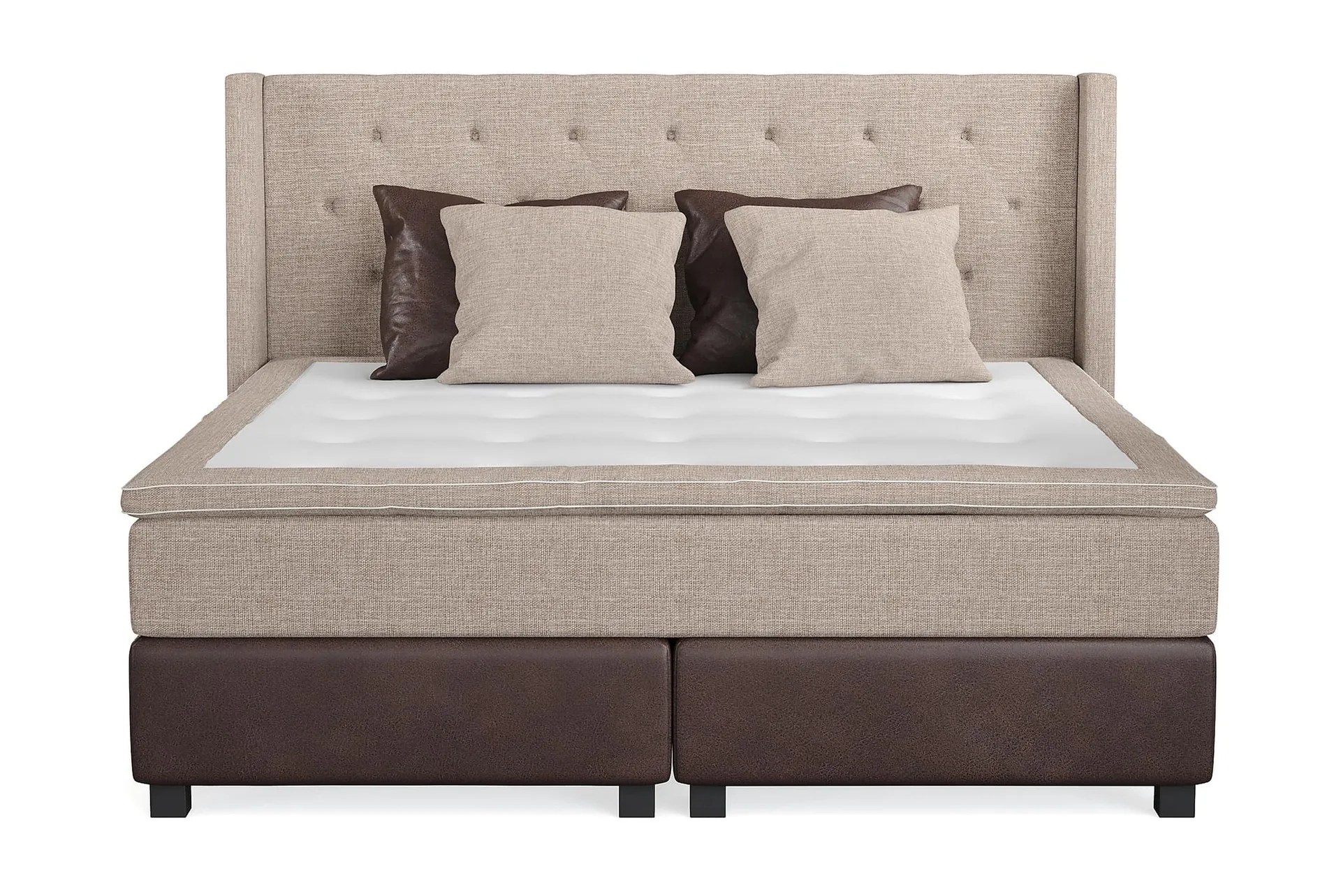 AUSTIN Kontinentalsäng 210×210 (+Fler val) Beige/Brun –
