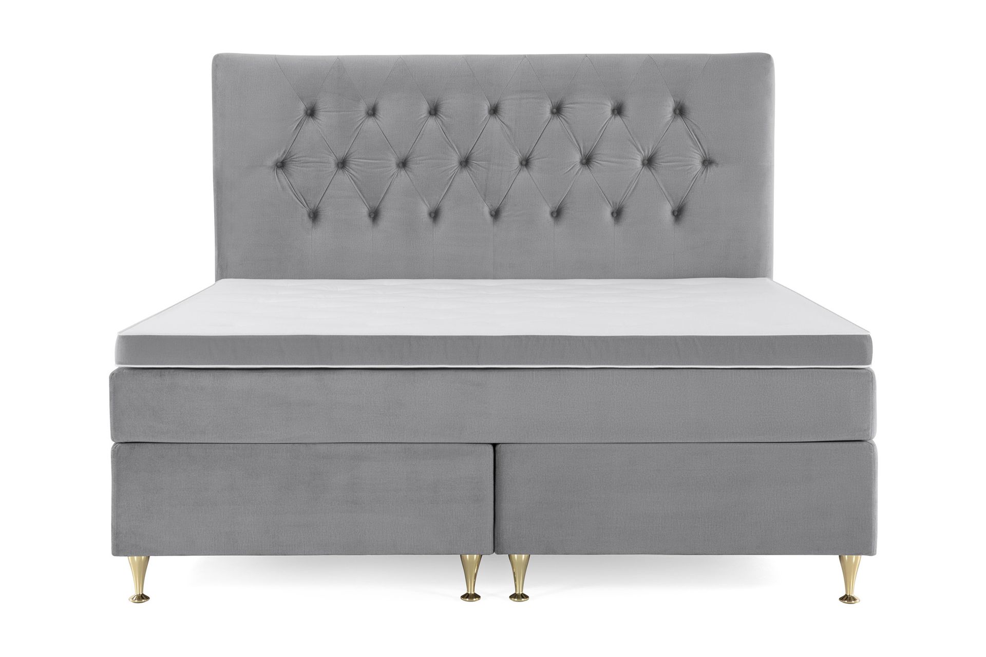 DJURSHOLM Kontinentalsäng 180 Sammet Ljusgrå –