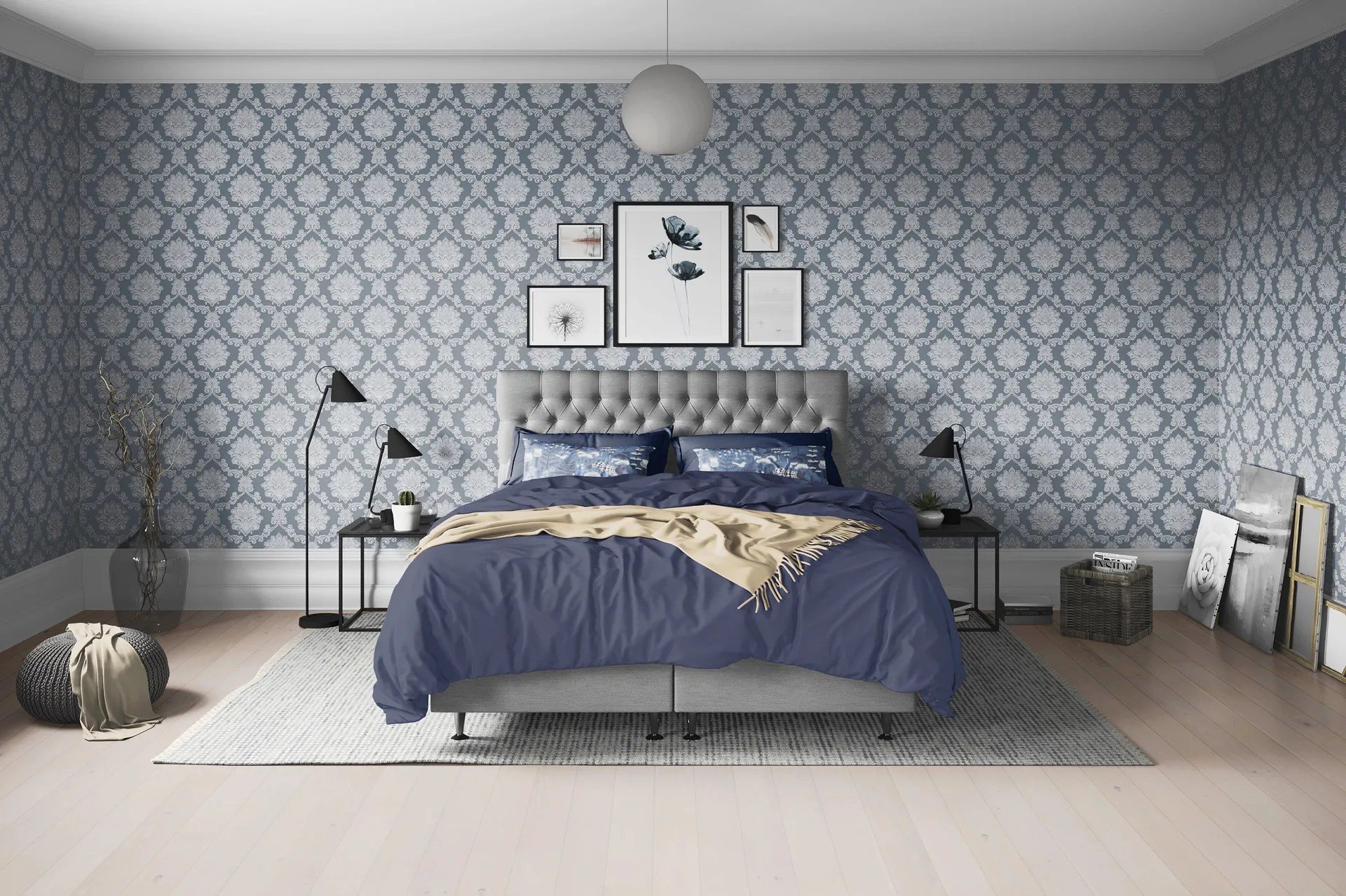 FLORENS Kontinentalsäng 140×200 Fast Grå (+Fler val) –